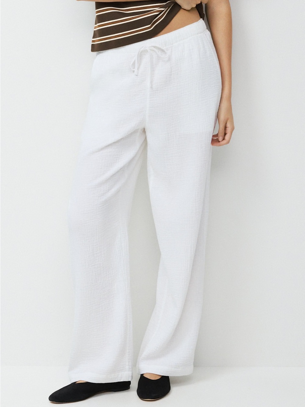 NWT - Aritzia Little Moon AirPlush Cotton™ Sail Pant - White - Tall Length Small